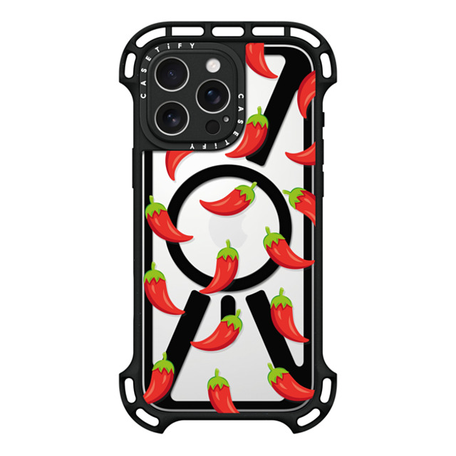 Kate Illustrates x CASETiFY iPhone 16 Pro Max ケース ブラック ウルトラ バウンスケース MagSafe対応 SPICY CHILLI