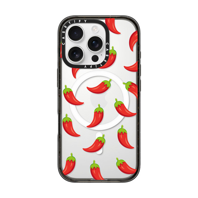 Kate Illustrates x CASETiFY iPhone 16 Pro ケース ブラック インパクトケース MagSafe対応 SPICY CHILLI