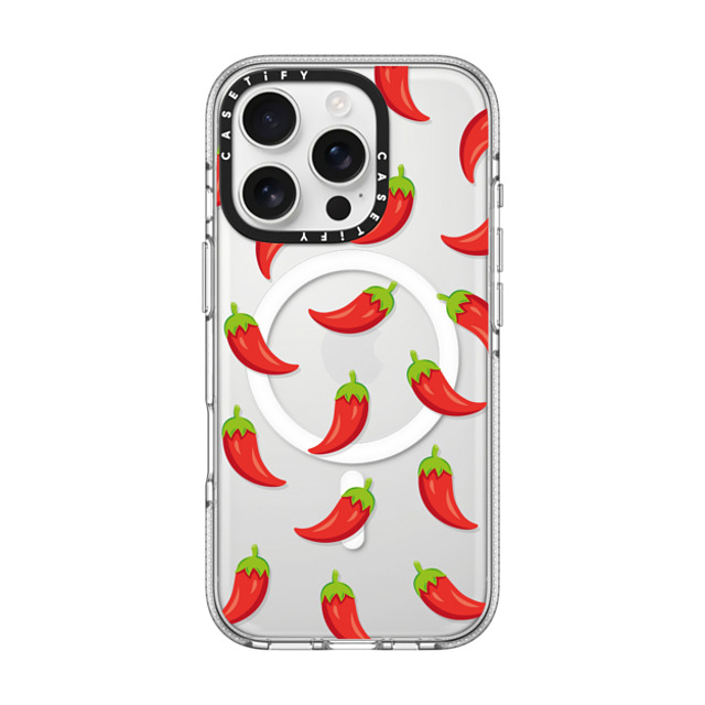 Kate Illustrates x CASETiFY iPhone 16 Pro ケース クリア クリア ケース MagSafe対応 SPICY CHILLI