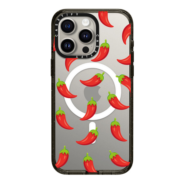 Kate Illustrates x CASETiFY iPhone 15 Pro Max ケース ブラック インパクトケース MagSafe対応 SPICY CHILLI