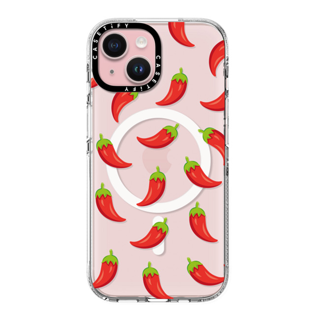 Kate Illustrates x CASETiFY iPhone 15 ケース クリア クリア ケース MagSafe対応 SPICY CHILLI