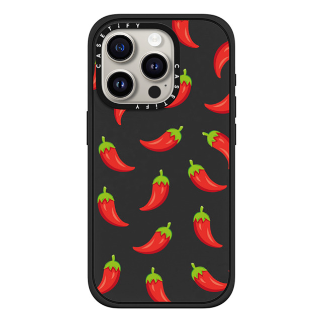 Kate Illustrates x CASETiFY iPhone 15 Pro ケース マットブラック インパクトケース MagSafe対応 SPICY CHILLI