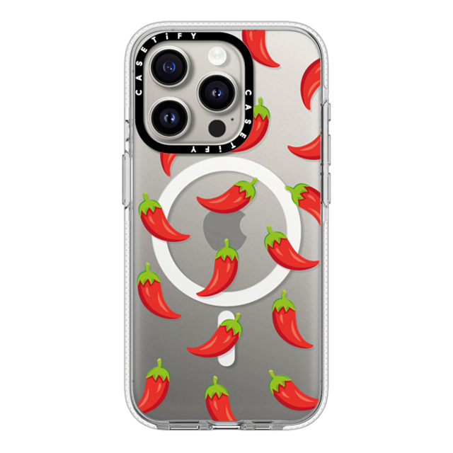 Kate Illustrates x CASETiFY iPhone 15 Pro ケース クリア クリア ケース MagSafe対応 SPICY CHILLI