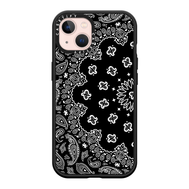 Kate Illustrates x CASETiFY iPhone 13 ケース マットブラック インパクトケース MagSafe対応 BANDANA PAISLEY