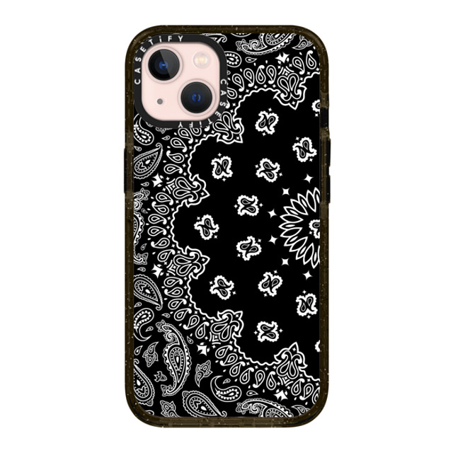 Kate Illustrates x CASETiFY iPhone 13 ケース ブラック インパクトケース MagSafe対応 BANDANA PAISLEY