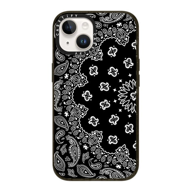 Kate Illustrates x CASETiFY iPhone 14 ケース ブラック インパクトケース BANDANA PAISLEY