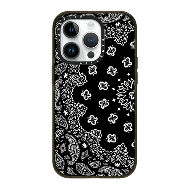 Kate Illustrates x CASETiFY iPhone 14 Pro ケース ブラック インパクトケース MagSafe対応 BANDANA PAISLEY