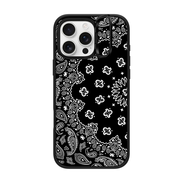 Kate Illustrates x CASETiFY iPhone 16 Pro Max ケース マットブラック インパクトリングスタンドケース MagSafe対応 BANDANA PAISLEY