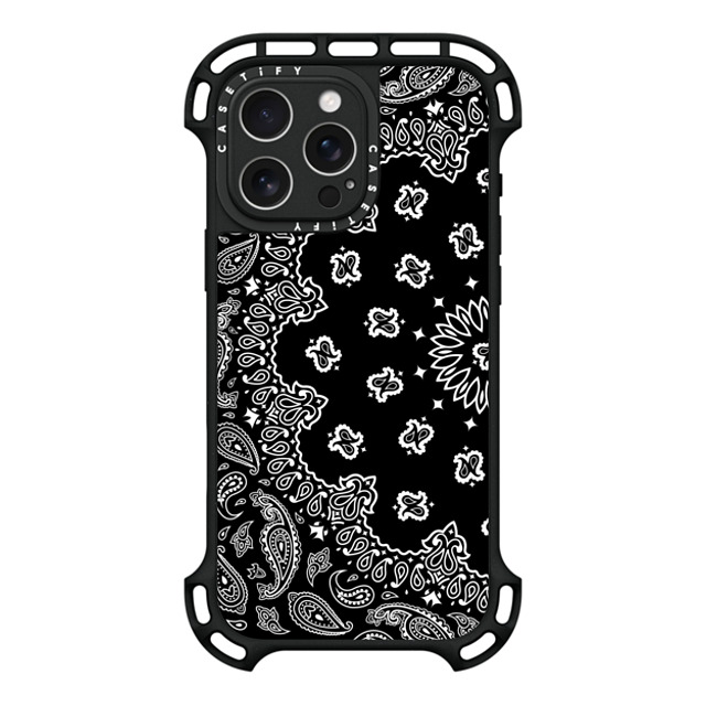 Kate Illustrates x CASETiFY iPhone 16 Pro Max ケース ブラック ウルトラ バウンスケース MagSafe対応 BANDANA PAISLEY