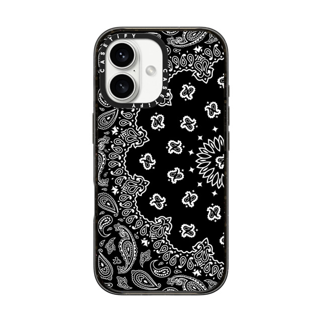 Kate Illustrates x CASETiFY iPhone 16 ケース ブラック インパクトケース BANDANA PAISLEY