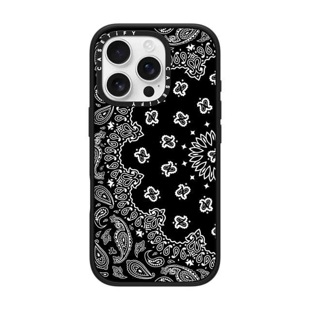 Kate Illustrates x CASETiFY iPhone 16 Pro ケース マットブラック インパクトケース MagSafe対応 BANDANA PAISLEY