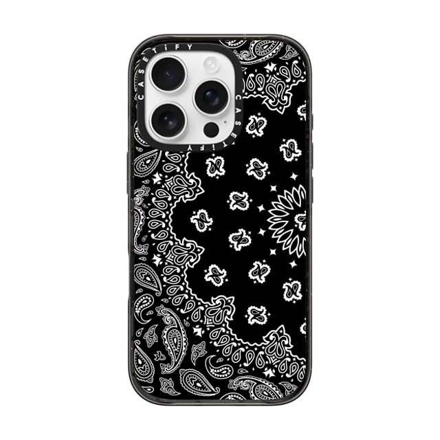 Kate Illustrates x CASETiFY iPhone 16 Pro ケース ブラック インパクトケース BANDANA PAISLEY