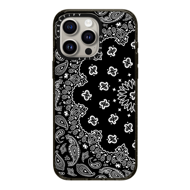 Kate Illustrates x CASETiFY iPhone 15 Pro Max ケース ブラック インパクトケース MagSafe対応 BANDANA PAISLEY