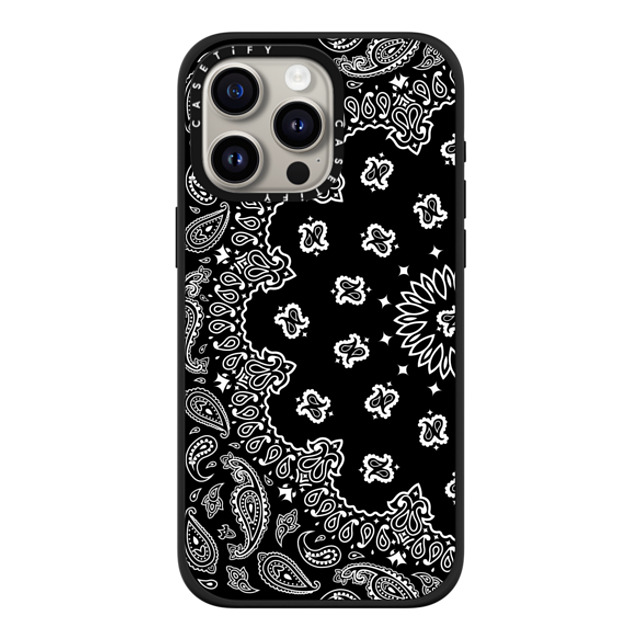 Kate Illustrates x CASETiFY iPhone 15 Pro Max ケース マットブラック インパクトケース MagSafe対応 BANDANA PAISLEY