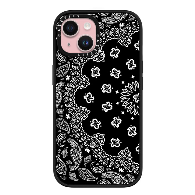 Kate Illustrates x CASETiFY iPhone 15 ケース マットブラック インパクトケース MagSafe対応 BANDANA PAISLEY