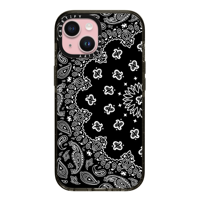 Kate Illustrates x CASETiFY iPhone 15 ケース ブラック インパクトケース BANDANA PAISLEY