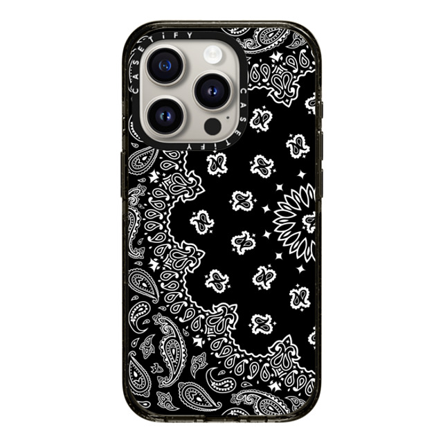 Kate Illustrates x CASETiFY iPhone 15 Pro ケース ブラック インパクトケース BANDANA PAISLEY