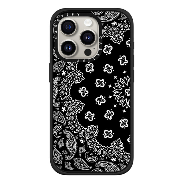 Kate Illustrates x CASETiFY iPhone 15 Pro ケース マットブラック インパクトケース MagSafe対応 BANDANA PAISLEY