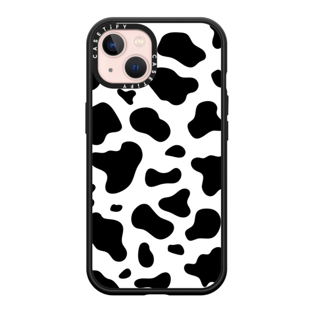 Kate Illustrates x CASETiFY iPhone 13 ケース マットブラック インパクトケース MagSafe対応 COW PRINT