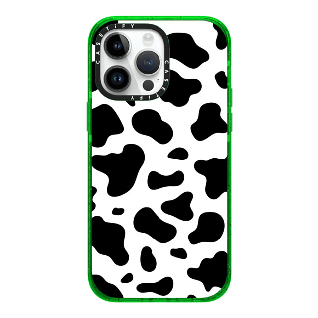 Kate Illustrates x CASETiFY iPhone 14 Pro Max ケース グリーン インパクトケース COW PRINT