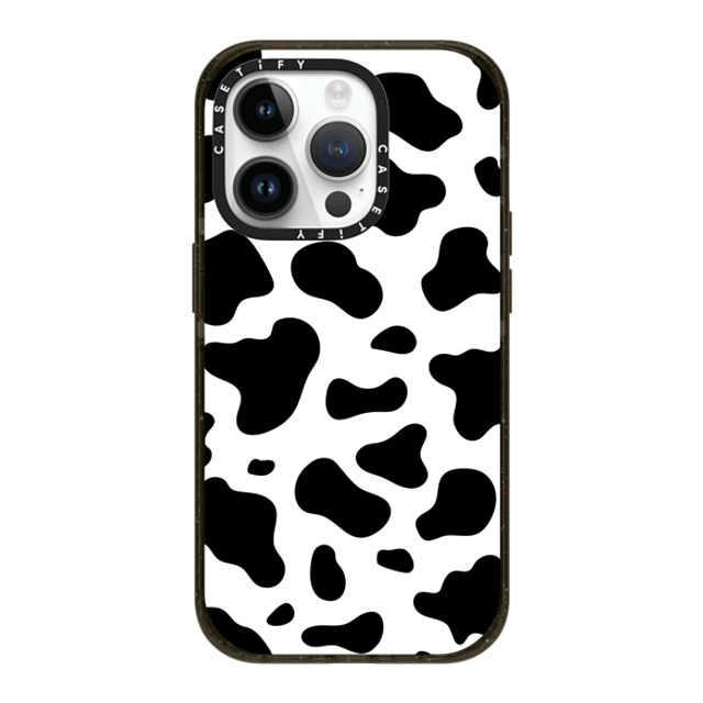 Kate Illustrates x CASETiFY iPhone 14 Pro ケース ブラック インパクトケース MagSafe対応 COW PRINT