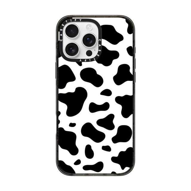 Kate Illustrates x CASETiFY iPhone 16 Pro Max ケース ブラック インパクトケース COW PRINT