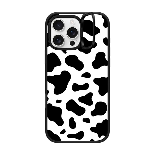 Kate Illustrates x CASETiFY iPhone 16 Pro Max ケース マットブラック インパクトリングスタンドケース MagSafe対応 COW PRINT