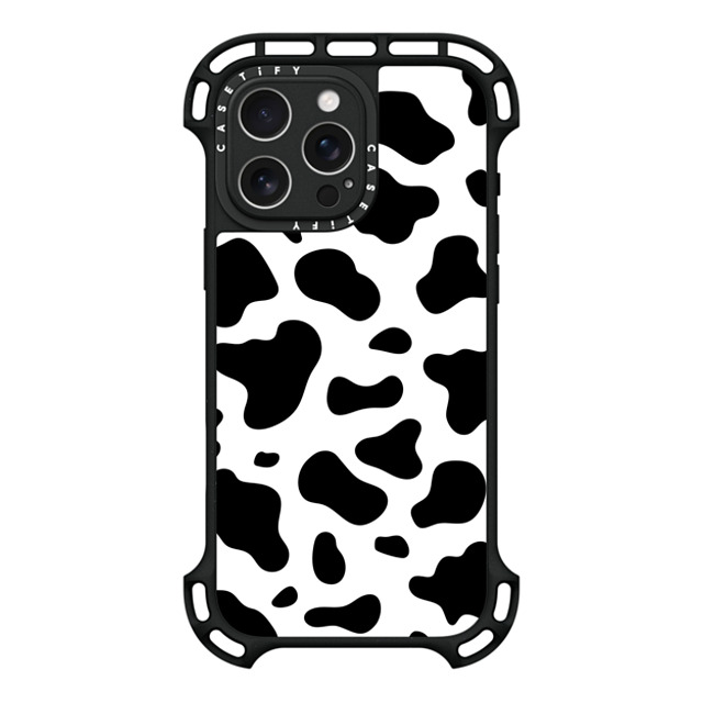 Kate Illustrates x CASETiFY iPhone 16 Pro Max ケース ブラック ウルトラ バウンスケース MagSafe対応 COW PRINT