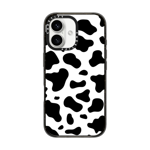 Kate Illustrates x CASETiFY iPhone 16 ケース ブラック インパクトケース COW PRINT