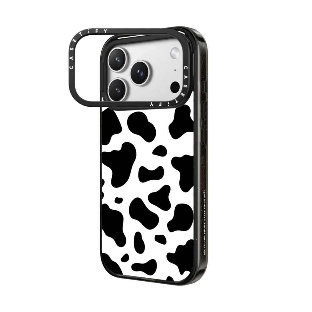 Impact Ring Stand iPhone 17 Pro Max Case MagSafe Compatible - COW PRINT