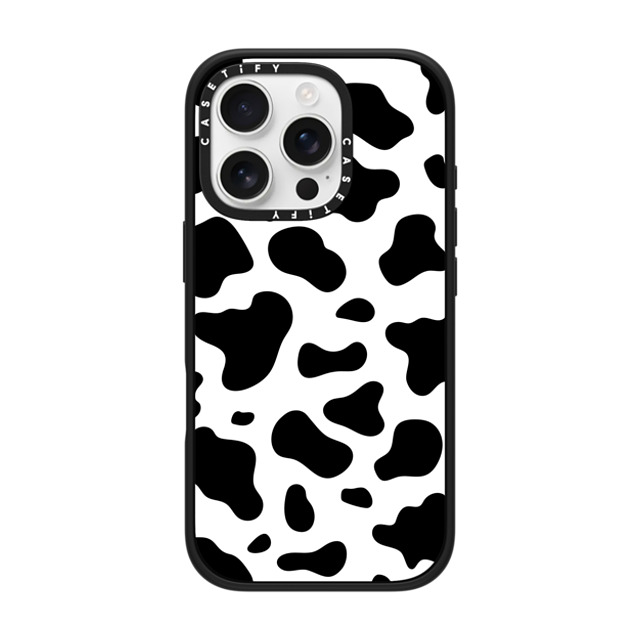 Kate Illustrates x CASETiFY iPhone 16 Pro ケース マットブラック インパクトケース MagSafe対応 COW PRINT