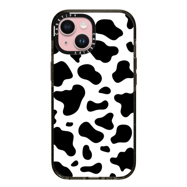 Kate Illustrates x CASETiFY iPhone 15 ケース ブラック インパクトケース COW PRINT