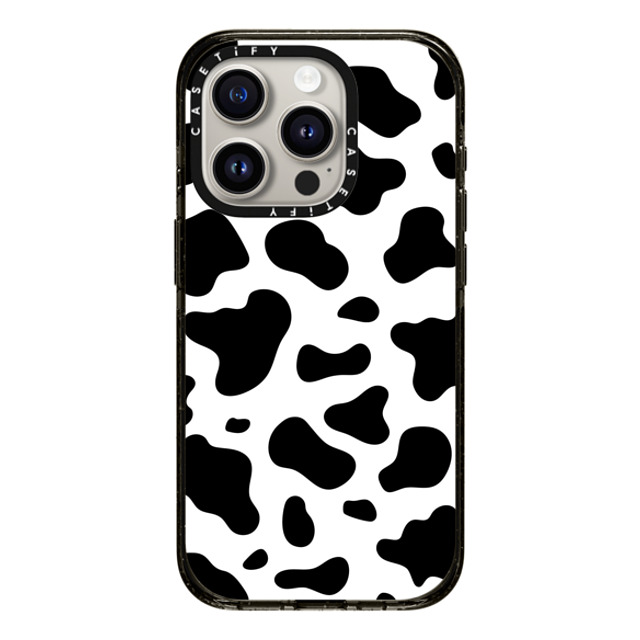 Kate Illustrates x CASETiFY iPhone 15 Pro ケース ブラック インパクトケース MagSafe対応 COW PRINT