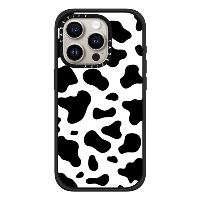 Kate Illustrates x CASETiFY iPhone 15 Pro ケース マットブラック インパクトケース MagSafe対応 COW PRINT