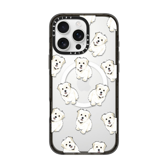 Kate Illustrates x CASETiFY iPhone 16 Pro Max Case Dog,Animal Black Impact Case MagSafe Compatible Elvis the Maltipoo Mother's Day Kate Illustrates x CASETiFY iPhone 16 Pro Max Case Dog,Animal Black Impact Case MagSafe Compatible Elvis the Maltipoo Mother's Day