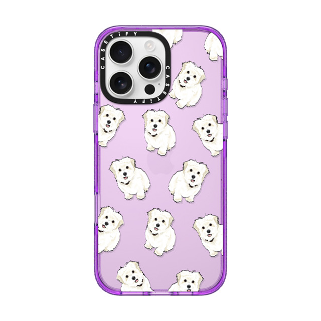 Kate Illustrates x CASETiFY iPhone 16 Pro Max ケース パープル インパクトケース Elvis the Maltipoo