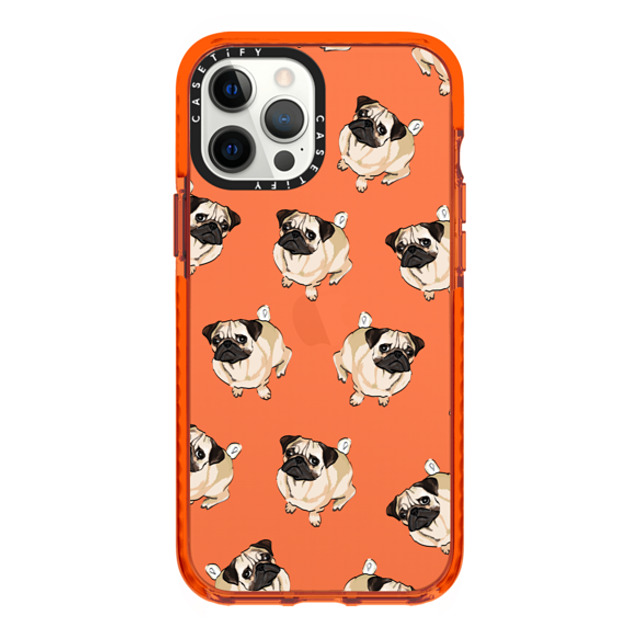 Kate Illustrates x CASETiFY iPhone 12 Pro Max ケース オレンジ インパクトケース PUG PATTERN