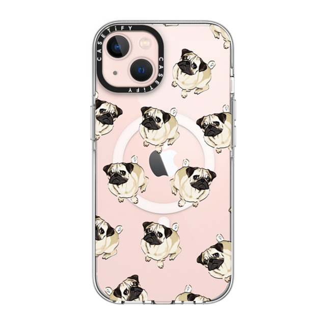 Kate Illustrates x CASETiFY iPhone 13 ケース クリア クリア ケース MagSafe対応 PUG PATTERN