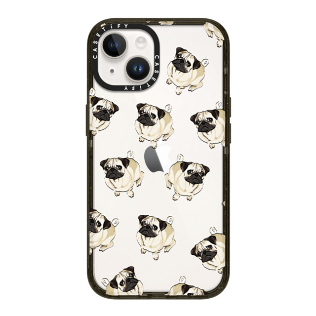 Kate Illustrates x CASETiFY iPhone 14 ケース ブラック インパクトケース PUG PATTERN