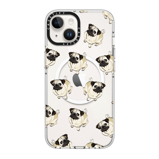 Kate Illustrates x CASETiFY iPhone 14 ケース クリア クリア ケース MagSafe対応 PUG PATTERN