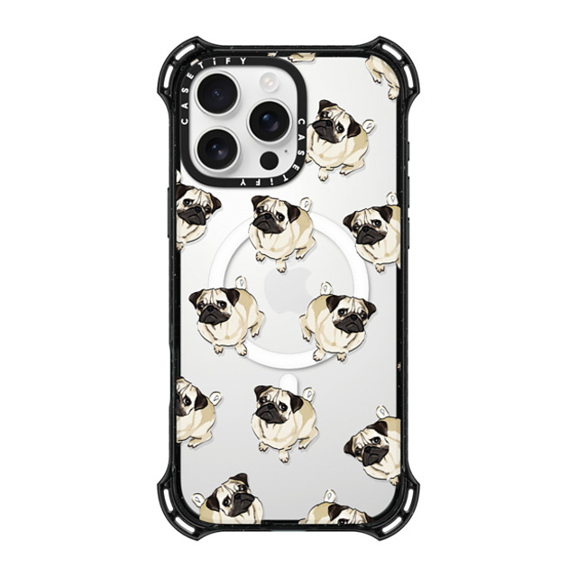 Kate Illustrates x CASETiFY iPhone 16 Pro Max ケース ブラック バウンスケース PUG PATTERN