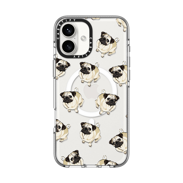 Kate Illustrates x CASETiFY iPhone 16 Plus Case Clear Clear Case MagSafe Compatible PUG PATTERN Kate Illustrates x CASETiFY iPhone 16 Plus Case Clear Clear Case MagSafe Compatible PUG PATTERN