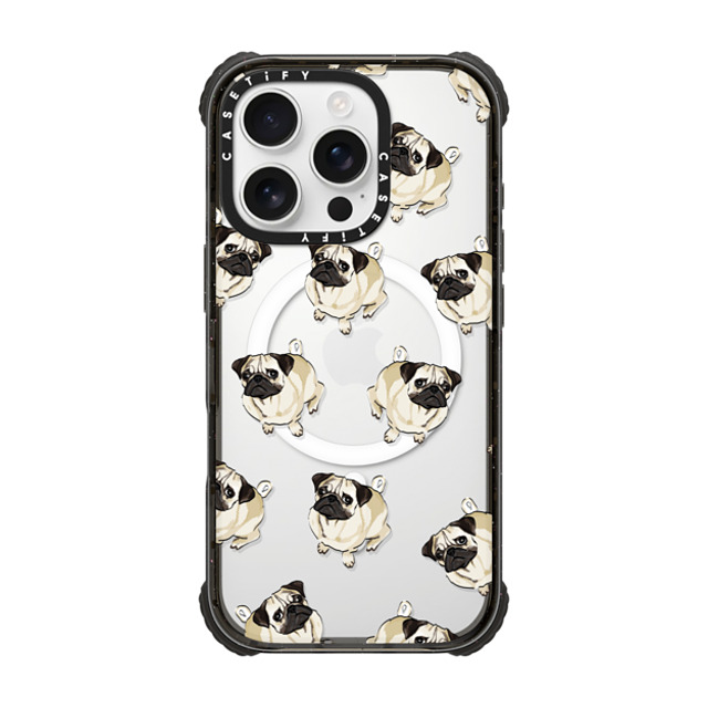 Kate Illustrates x CASETiFY iPhone 16 Pro Case Black ウルトラ インパクトケース MagSafe 対応 PUG PATTERN Kate Illustrates x CASETiFY iPhone 16 Pro Case Black ウルトラ インパクトケース MagSafe 対応 PUG PATTERN