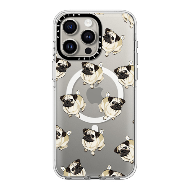 Kate Illustrates x CASETiFY iPhone 15 Pro Max ケース クリア クリア ケース MagSafe対応 PUG PATTERN