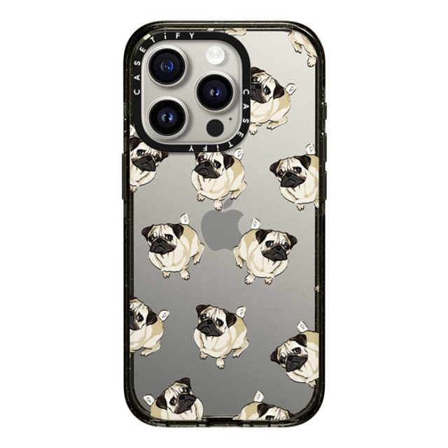 Kate Illustrates x CASETiFY iPhone 15 Pro ケース ブラック インパクトケース PUG PATTERN