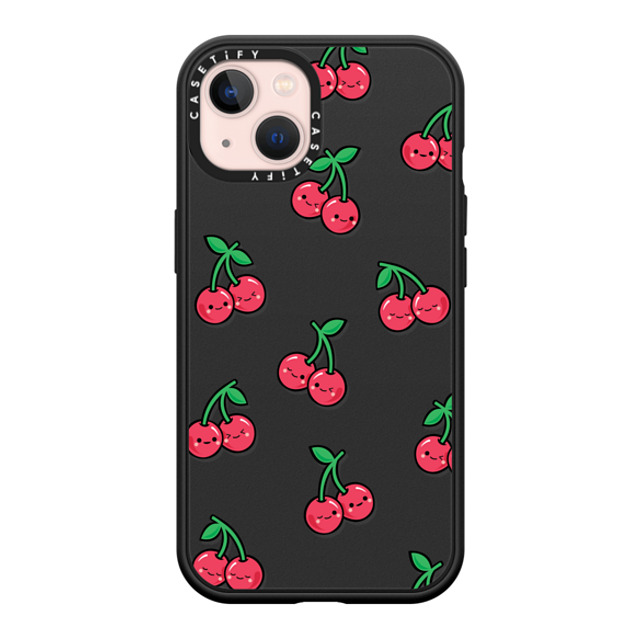 Kate Illustrates x CASETiFY iPhone 13 ケース マットブラック インパクトケース MagSafe対応 CHEEKY CHERRIES