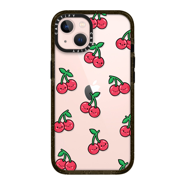 Kate Illustrates x CASETiFY iPhone 13 ケース ブラック インパクトケース CHEEKY CHERRIES