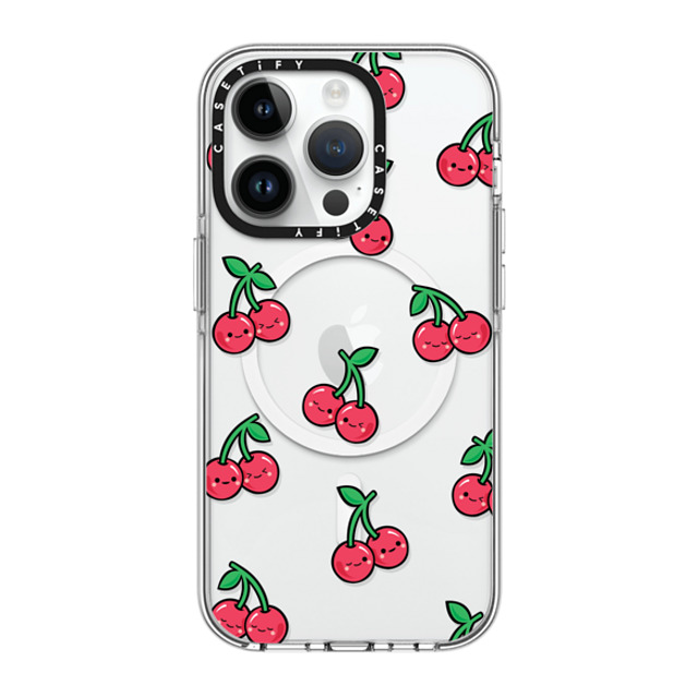 Kate Illustrates x CASETiFY iPhone 14 Pro ケース クリア クリア ケース MagSafe対応 CHEEKY CHERRIES