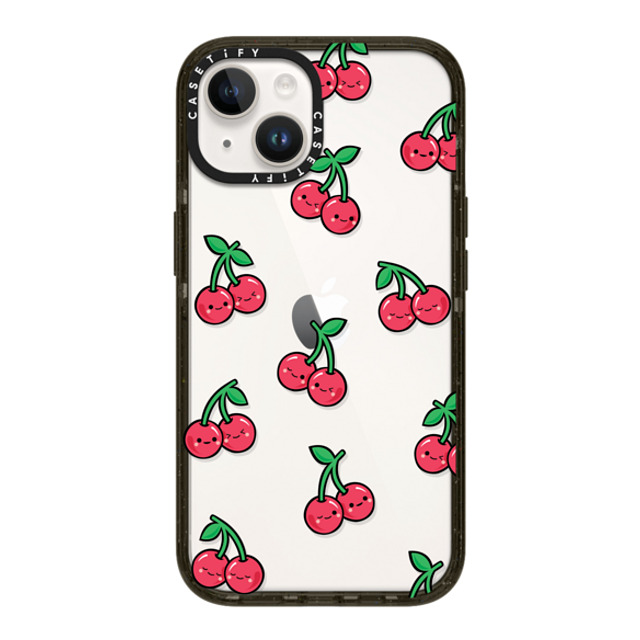 Kate Illustrates x CASETiFY iPhone 14 ケース ブラック インパクトケース CHEEKY CHERRIES