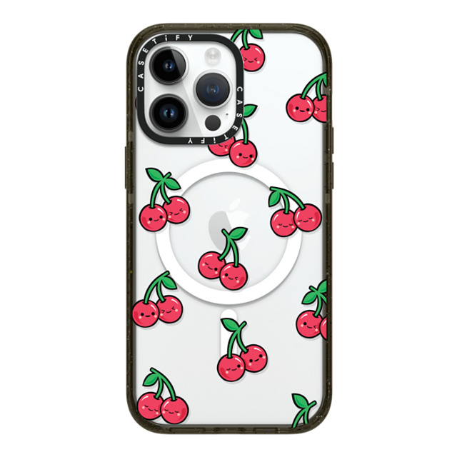 Kate Illustrates x CASETiFY iPhone 14 Pro Max ケース ブラック インパクトケース MagSafe対応 CHEEKY CHERRIES